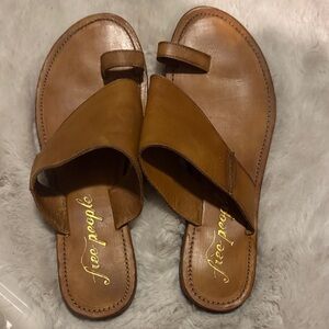 Free People Tan Leather Sandals